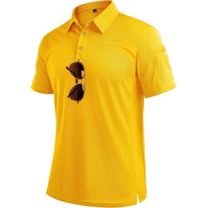 image:imageMens Polo Shirts Tactical Dry Fit Golf Shirt Stretch Casual Tops Tennis  Moisture Wicking Lightweight Breathable Flex Sunglass Loop Pocket Collar Outdoor Sport Camping Hiking Gift TravelYellow
