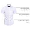 image:imageAlimens amp Gentle Boys Short Sleeve Dress Shirts Wrinkle Free Solid Casual Button Down Shirts with PocketWhite