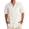 image:imageAlimens amp Gentle Linen Shirts for Men Cotton Casual Summer Beach Vacation Button Down Shirt