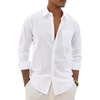 image:imageAlimens amp Gentle Linen Shirts for Men Cotton Casual Summer Beach Vacation Button Down Shirt