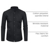 image:imageAlimens amp Gentle Mens Banded Collar Dress Shirts Wrinkle Free Long Sleeve Mandarin Collar Button Down ShirtBlack