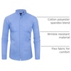image:imageAlimens amp Gentle Mens Banded Collar Dress Shirts Wrinkle Free Long Sleeve Mandarin Collar Button Down ShirtBlue