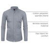 image:imageAlimens amp Gentle Mens Banded Collar Dress Shirts Wrinkle Free Long Sleeve Mandarin Collar Button Down ShirtSilver Gray