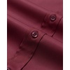 image:imageAlimens amp Gentle Mens Banded Collar Dress Shirts Wrinkle Free Long Sleeve Mandarin Collar Button Down ShirtWine Red