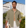 image:imageAlimens amp Gentle Mens Cuban Guayabera Shirt Button Down Long Sleeve Summer Beach05army Green