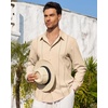 image:imageAlimens amp Gentle Mens Cuban Guayabera Shirt Button Down Long Sleeve Summer Beach06beige