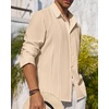 image:imageAlimens amp Gentle Mens Cuban Guayabera Shirt Button Down Long Sleeve Summer Beach06beige
