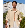 image:imageAlimens amp Gentle Mens Cuban Guayabera Shirt Button Down Long Sleeve Summer Beach06beige