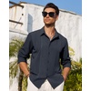 image:imageAlimens amp Gentle Mens Cuban Guayabera Shirt Button Down Long Sleeve Summer Beach07navy Blue