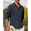 image:imageAlimens amp Gentle Mens Cuban Guayabera Shirt Button Down Long Sleeve Summer Beach07navy Blue