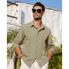 image:imageAlimens amp Gentle Mens Cuban Guayabera Shirt Button Down Long Sleeve Summer Beach11khaki