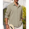 image:imageAlimens amp Gentle Mens Cuban Guayabera Shirt Button Down Long Sleeve Summer Beach11khaki