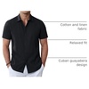 image:imageAlimens amp Gentle Mens Cuban Guayabera Shirts Cotton Linen Short Sleeve Button Down Shirts Casual Summer Beach Camp ShirtBlack