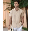 image:imageAlimens amp Gentle Mens Cuban Guayabera Shirts Cotton Linen Short Sleeve Button Down Shirts Casual Summer Beach Camp ShirtCloud Cream