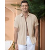 image:imageAlimens amp Gentle Mens Cuban Guayabera Shirts Cotton Linen Short Sleeve Button Down Shirts Casual Summer Beach Camp ShirtCloud Cream