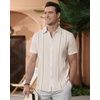 image:imageAlimens amp Gentle Mens Cuban Guayabera Shirts Cotton Linen Short Sleeve Button Down Shirts Casual Summer Beach Camp ShirtCreamy White