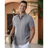 image:imageAlimens amp Gentle Mens Cuban Guayabera Shirts Cotton Linen Short Sleeve Button Down Shirts Casual Summer Beach Camp ShirtDark Grey