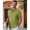 image:imageAlimens amp Gentle Mens Cuban Guayabera Shirts Cotton Linen Short Sleeve Button Down Shirts Casual Summer Beach Camp ShirtGrass Green