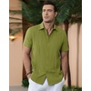 image:imageAlimens amp Gentle Mens Cuban Guayabera Shirts Cotton Linen Short Sleeve Button Down Shirts Casual Summer Beach Camp ShirtGrass Green