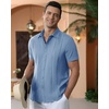 image:imageAlimens amp Gentle Mens Cuban Guayabera Shirts Cotton Linen Short Sleeve Button Down Shirts Casual Summer Beach Camp ShirtGrayish Blue