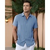 image:imageAlimens amp Gentle Mens Cuban Guayabera Shirts Cotton Linen Short Sleeve Button Down Shirts Casual Summer Beach Camp ShirtGrayish Blue