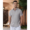 image:imageAlimens amp Gentle Mens Cuban Guayabera Shirts Cotton Linen Short Sleeve Button Down Shirts Casual Summer Beach Camp ShirtGrey
