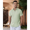 image:imageAlimens amp Gentle Mens Cuban Guayabera Shirts Cotton Linen Short Sleeve Button Down Shirts Casual Summer Beach Camp ShirtMint Green
