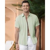 image:imageAlimens amp Gentle Mens Cuban Guayabera Shirts Cotton Linen Short Sleeve Button Down Shirts Casual Summer Beach Camp ShirtMint Green
