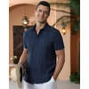 image:imageAlimens amp Gentle Mens Cuban Guayabera Shirts Cotton Linen Short Sleeve Button Down Shirts Casual Summer Beach Camp ShirtNavy Blue