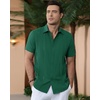 image:imageAlimens amp Gentle Mens Cuban Guayabera Shirts Cotton Linen Short Sleeve Button Down Shirts Casual Summer Beach Camp ShirtTeal Green