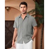image:imageAlimens amp Gentle Mens Cuban Guayabera Shirts Short Sleeve Button Down Shirts for Men Summer Beach WeddingGrey