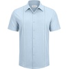 image:imageAlimens amp Gentle Mens Cuban Guayabera Shirts Short Sleeve Button Down Shirts for Men Summer Beach WeddingLight Blue