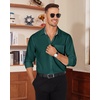 image:imageAlimens amp Gentle Mens Dress Shirt Long Sleeve Button Down Shirt with Pocket  Plaid CollarRegular FitBusiness CasualWrinkle FreeButton UpSemi Formal4 Way StretchPartyClubWeddingTravelOfficeGreen