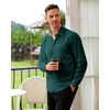 image:imageAlimens amp Gentle Mens Dress Shirt Long Sleeve Button Down Shirt with Pocket  Plaid CollarRegular FitBusiness CasualWrinkle FreeButton UpSemi Formal4 Way StretchPartyClubWeddingTravelOfficeGreen