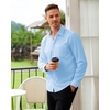 image:imageAlimens amp Gentle Mens Dress Shirt Long Sleeve Button Down Shirt with Pocket  Plaid CollarRegular FitBusiness CasualWrinkle FreeButton UpSemi Formal4 Way StretchPartyClubWeddingTravelOfficeBlue