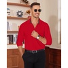 image:imageAlimens amp Gentle Mens Dress Shirt Long Sleeve Button Down Shirt with Pocket  Plaid CollarRegular FitBusiness CasualWrinkle FreeButton UpSemi Formal4 Way StretchPartyClubWeddingTravelOfficeRed