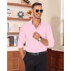 image:imageAlimens amp Gentle Mens Dress Shirt Long Sleeve Button Down Shirt with Pocket  Plaid CollarRegular FitBusiness CasualWrinkle FreeButton UpSemi Formal4 Way StretchPartyClubWeddingTravelOfficePink