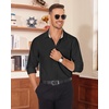 image:imageAlimens amp Gentle Mens Dress Shirt Long Sleeve Button Down Shirt with Pocket  Plaid CollarRegular FitBusiness CasualWrinkle FreeButton UpSemi Formal4 Way StretchPartyClubWeddingTravelOfficeBlackchampagne