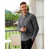 image:imageAlimens amp Gentle Mens Dress Shirt Long Sleeve Button Down Shirt with Pocket  Plaid CollarRegular FitBusiness CasualWrinkle FreeButton UpSemi Formal4 Way StretchPartyClubWeddingTravelOfficeGrey
