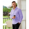 image:imageAlimens amp Gentle Mens Dress Shirt Long Sleeve Button Down Shirt with Pocket  Plaid CollarRegular FitBusiness CasualWrinkle FreeButton UpSemi Formal4 Way StretchPartyClubWeddingTravelOfficeLavender