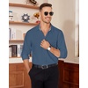 image:imageAlimens amp Gentle Mens Dress Shirt Long Sleeve Button Down Shirt with Pocket  Plaid CollarRegular FitBusiness CasualWrinkle FreeButton UpSemi Formal4 Way StretchPartyClubWeddingTravelOfficeDenim Blue