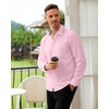 image:imageAlimens amp Gentle Mens Dress Shirt Long Sleeve Button Down Shirt with Pocket  Plaid CollarRegular FitBusiness CasualWrinkle FreeButton UpSemi Formal4 Way StretchPartyClubWeddingTravelOfficePink