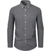 image:imageAlimens amp Gentle Mens Dress Shirts Long Sleeve Lightweight Gingham Shirts Regular Fit Business Casual Plaid Shirt with PocketBlack White Plaid