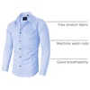image:imageAlimens amp Gentle Mens Dress Shirts Long Sleeve Stretch Shirts Solid Button Down Shirt with PocketContrast Buttonblue