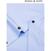 image:imageAlimens amp Gentle Mens Dress Shirts Long Sleeve Stretch Shirts Solid Button Down Shirt with PocketContrast Buttonblue
