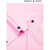 image:imageAlimens amp Gentle Mens Dress Shirts Long Sleeve Stretch Shirts Solid Button Down Shirt with PocketContrast Buttonpink