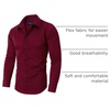 image:imageAlimens amp Gentle Mens Dress Shirts Long Sleeve Stretch Shirts Solid Button Down Shirt with PocketContrast Buttonred