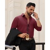 image:imageAlimens amp Gentle Mens Dress Shirts Long Sleeve Wrinkle Free Stretch Solid Button Down Shirt Casual Wedding Dating Dress ShirtBurgundy