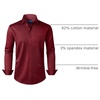 image:imageAlimens amp Gentle Mens Dress Shirts Long Sleeve WrinkleFree Stretch Shirts Solid Formal Button Down Shirt with PocketBurgundy