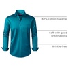 image:imageAlimens amp Gentle Mens Dress Shirts Long Sleeve WrinkleFree Stretch Shirts Solid Formal Button Down Shirt with PocketTeal